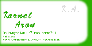 kornel aron business card